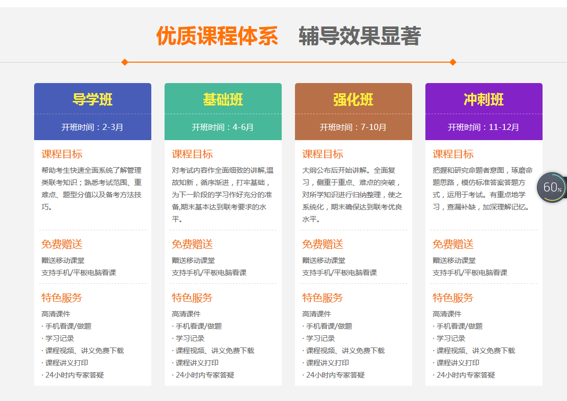优质课程体系 辅导效果显著